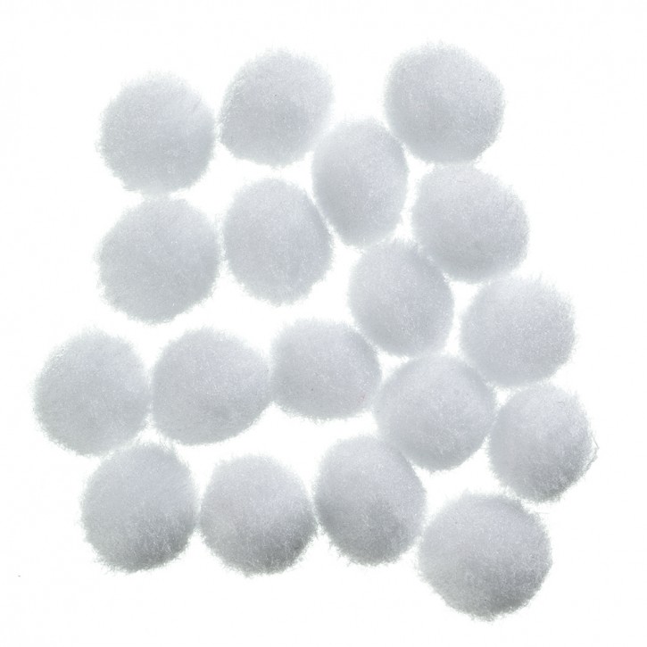 Pompons, 10 mm, 100 Stk., weiß