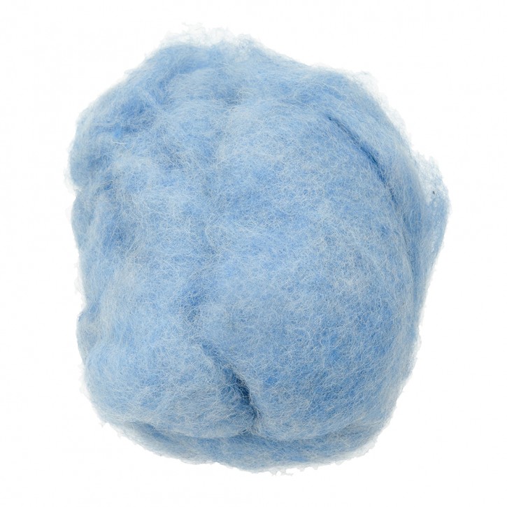 Wolle zum Filzen, reine Schurwolle, 30 g, hellblau meliert