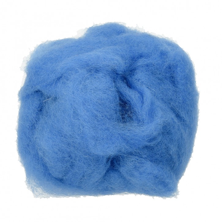 Wolle zum Filzen, reine Schurwolle, 30 g, blau