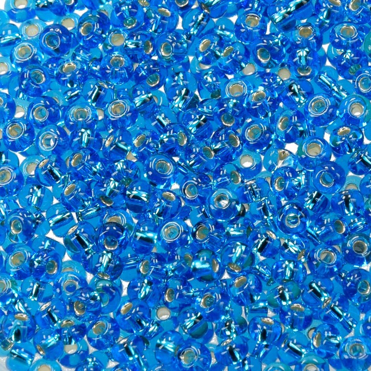 Indianerperlen Silbereinzug, ø 3,5 mm, 17 g, hellblau