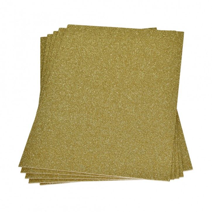 Moosgummiplatte Glitter, 200 x 300 x 2 mm, gold
