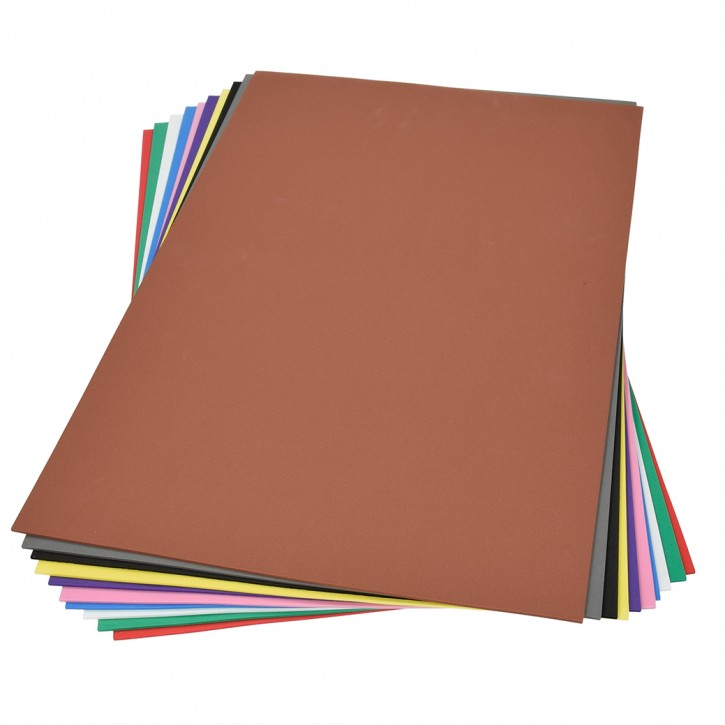 Moosgummiplatte, 300 x 450 x 2 mm, farbig sortiert