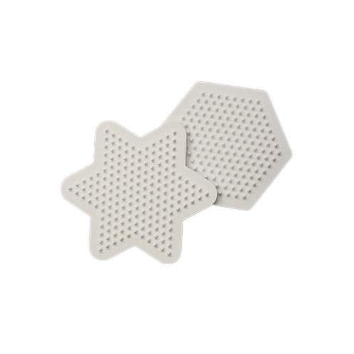 NABBI® Legeplatte, Mix Hexagon / Stern, 9 cm, 2 Stk., weiß
