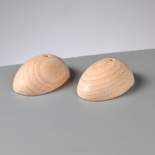 Holzfüße, Eiform, 25 x 20 mm, roh