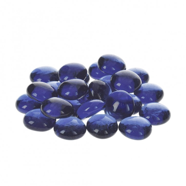 Glas-Nuggets, 18 - 20 mm, 100 g / ~ 20 Stk., blau