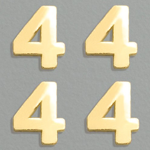 Wachsdekor Zahl, 4, 8 mm, 4 Stk., gold glänzend