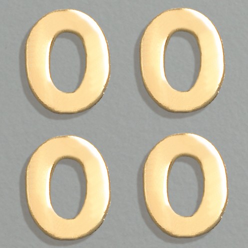 Wachsdekor Zahl, 0, 8 mm, 10 Stk., gold glänzend