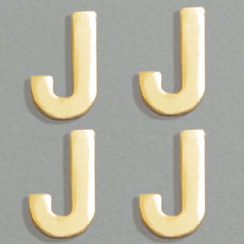 Wachsdekor Buchstabe, J, 8 mm, 10 Stk., gold glänzend