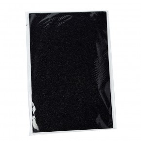Moosgummiplatte Glitter, 200 x 300 x 2 mm, schwarz